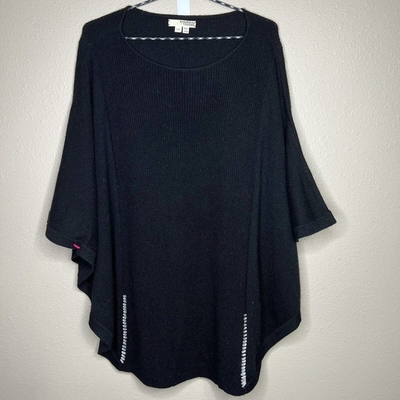 Lable + Thread Women's Black Knit Pullover Poncho Sweater Size S - Picture 7 of 7